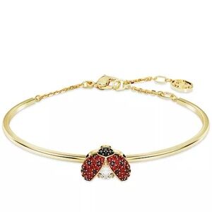 Swarovski Specialty Idyllia bangle Ladybug, Red, Gold-tone plated